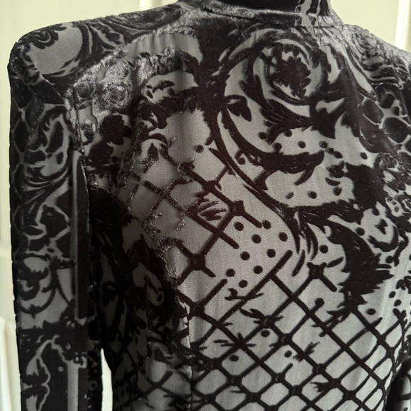 Balmain x H&M Black Velvet and Silk Mock Turtleneck Mini Dress Size 10 - Picture 2 of 9